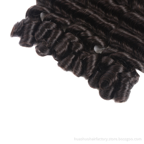 Custom Wholesale Fancy Curl Malaysian Virgin Raw Unprocessed Human Hair Extensions